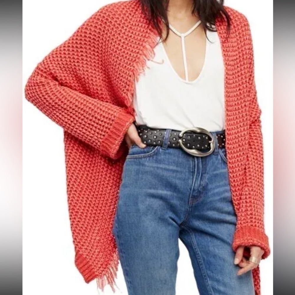 Free People I’ll Be Around Silk-Blend Cardigan size Small - Picture 3 of 12